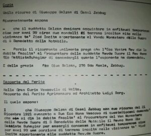 Il-kuntratt tal-Kamra tan-Nar f’ta’ Kemmuniet, Wied InċitaSurvey sheet Nru 75 tal-1957